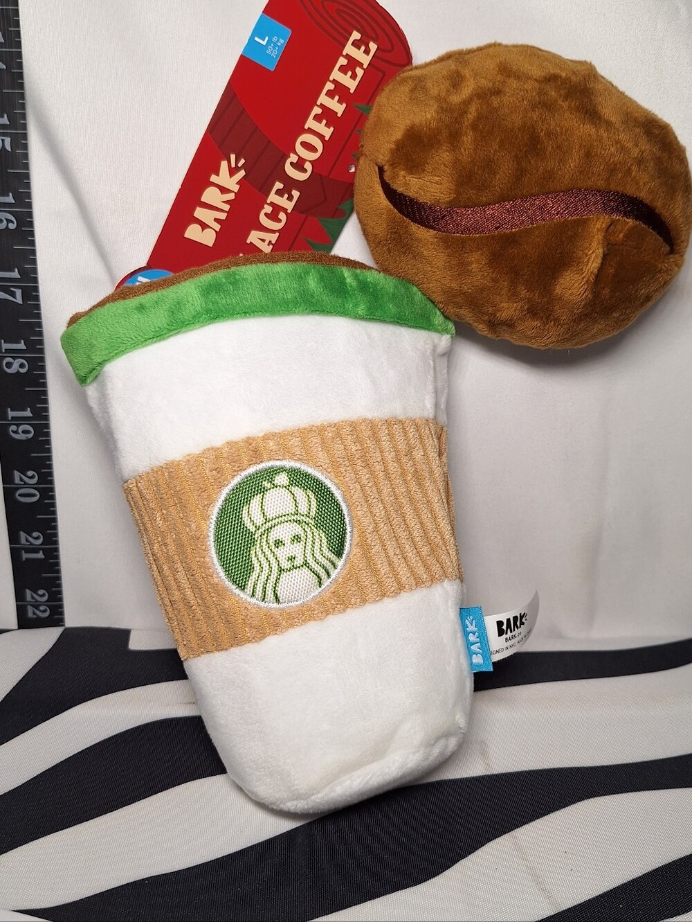 NWT Bark Pup's Place Coffee Dog Toy L